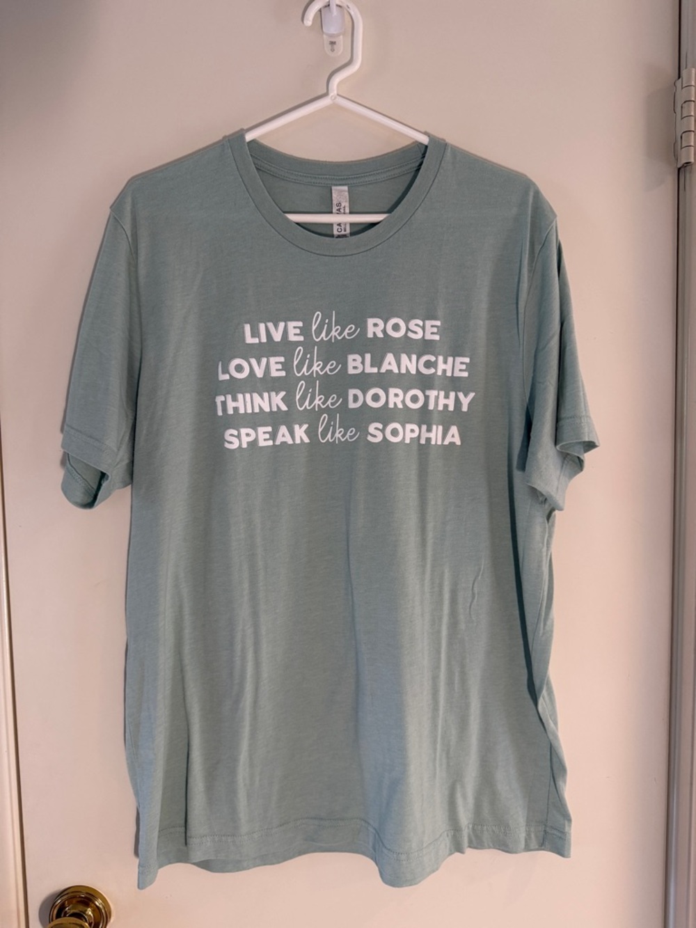 Golden Girls Graphic Tee - Sage Green with White Text